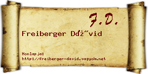 Freiberger Dávid névjegykártya